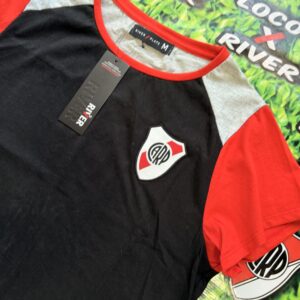 Remera Mujer Corta Negra - River Plate Licencia Oficial